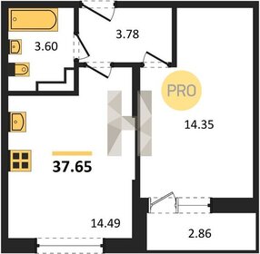 Квартира 37,7 м², 1-комнатная - изображение 1