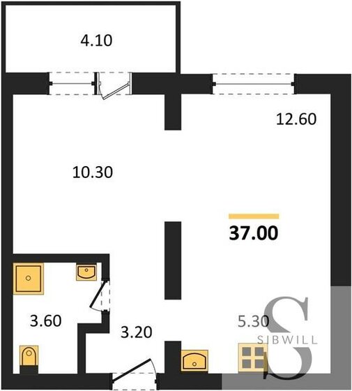 37 м², 2-комнатная квартира 4 500 000 ₽ - изображение 1