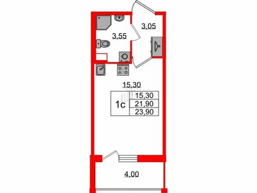 Квартира 21,9 м², студия - изображение 1