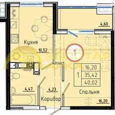 Квартира 34,9 м², 1-комнатная - изображение 1