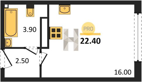 Квартира 22,4 м², студия - изображение 1