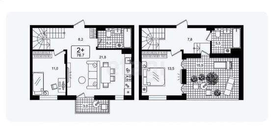 Квартира 76,6 м², 2-комнатная - изображение 3