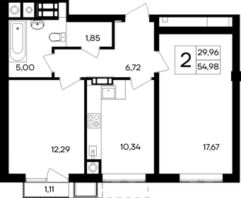 Квартира 55 м², 2-комнатная - изображение 1