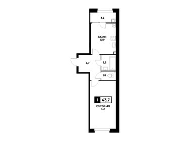 44 м², 1-комнатная квартира 3 432 000 ₽ - изображение 63