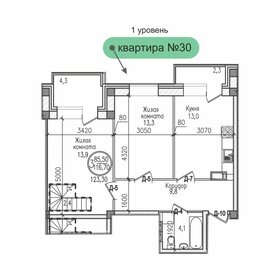 Квартира 123,3 м², 3-комнатная - изображение 1