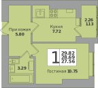 29 м², 1-комнатная квартира 4 300 000 ₽ - изображение 73