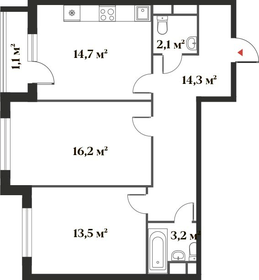 Квартира 65,1 м², 2-комнатная - изображение 1