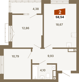 59,5 м², 2-комнатная квартира 8 290 000 ₽ - изображение 13