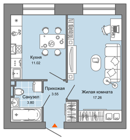30,7 м², 1-комнатная квартира 2 650 000 ₽ - изображение 125