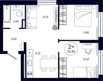 51 м², 2-комнатная квартира 6 250 000 ₽ - изображение 74
