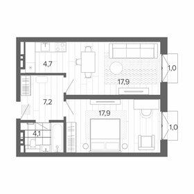 52,4 м², 2-комнатная квартира 8 400 000 ₽ - изображение 3