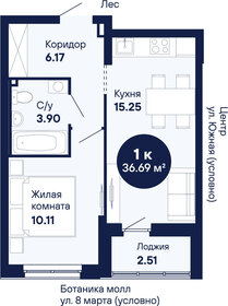 Квартира 36,7 м², 1-комнатная - изображение 2