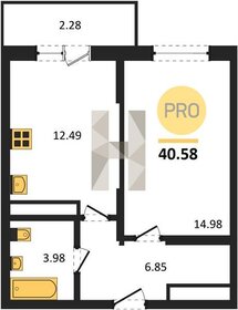 Квартира 40,6 м², 1-комнатная - изображение 1