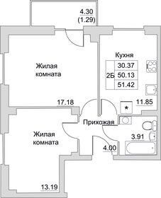 52,5 м², 2-комнатная квартира 4 094 220 ₽ - изображение 14