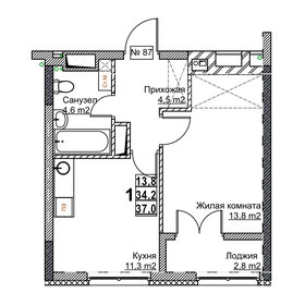 Квартира 37 м², 1-комнатная - изображение 1