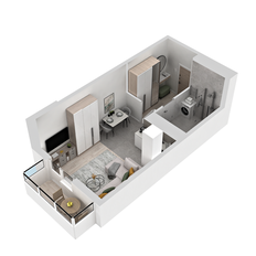 Квартира 26,3 м², студия - изображение 3