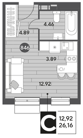 Квартира 26,2 м², студия - изображение 1