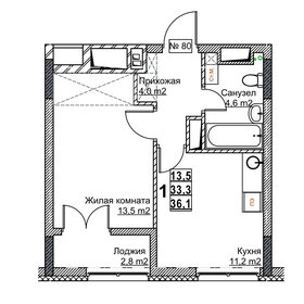 Квартира 36,1 м², 1-комнатная - изображение 1