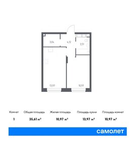 34,4 м², 1-комнатная квартира 7 102 737 ₽ - изображение 15