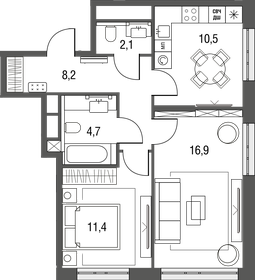 56 м², 2-комнатная квартира 22 000 000 ₽ - изображение 62