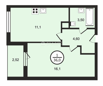 Квартира 36 м², 1-комнатная - изображение 1