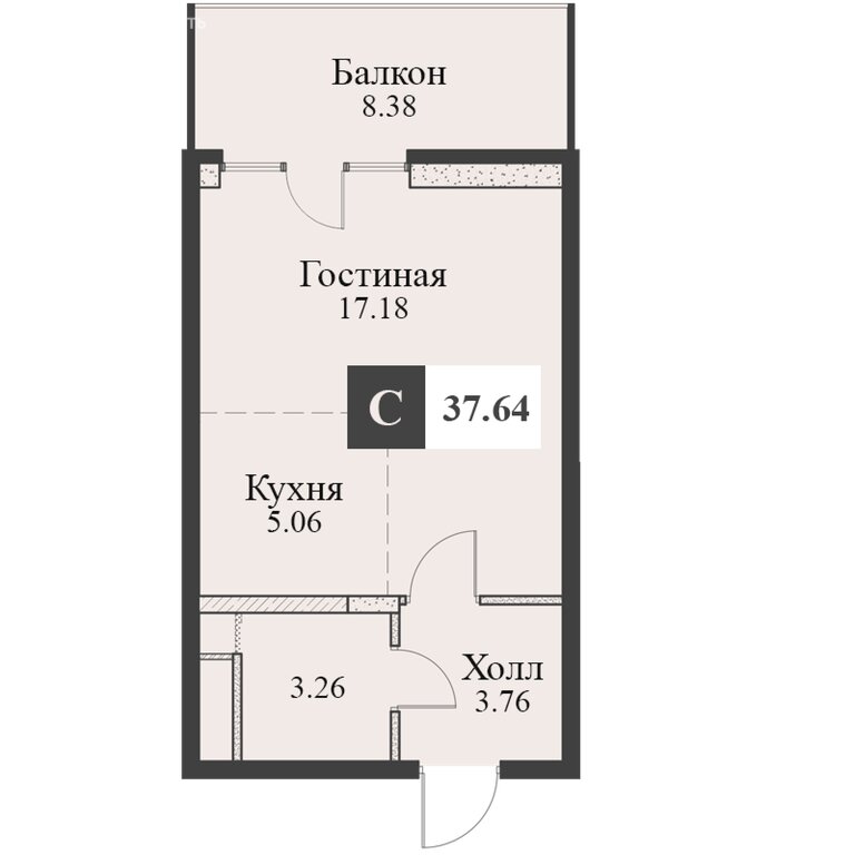 Варианты планировок апарт-комплекс «Крымская Резиденция» - планировка 7