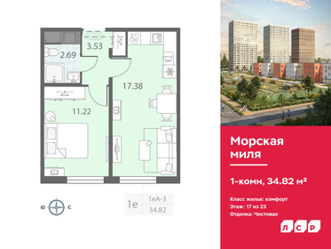 34,6 м², 1-комнатная квартира 8 925 036 ₽ - изображение 41