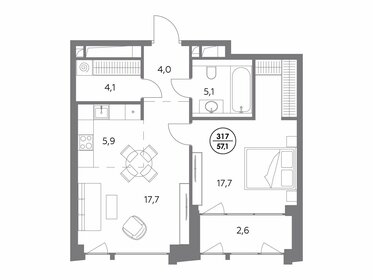 57,1 м², 1-комнатная квартира 52 646 200 ₽ - изображение 26