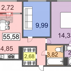 Квартира 55,6 м², 2-комнатная - изображение 1