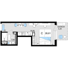 57 м², 1-комнатная квартира 7 400 000 ₽ - изображение 55