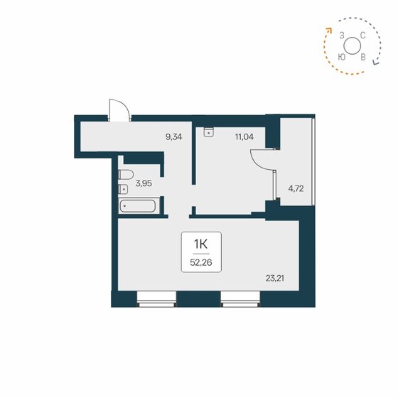 52,3 м², 1-комнатная квартира 9 250 000 ₽ - изображение 27