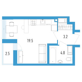 Квартира 28 м², студия - изображение 1