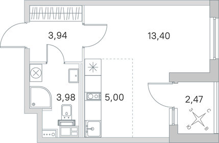 Квартира 27,6 м², студия - изображение 1