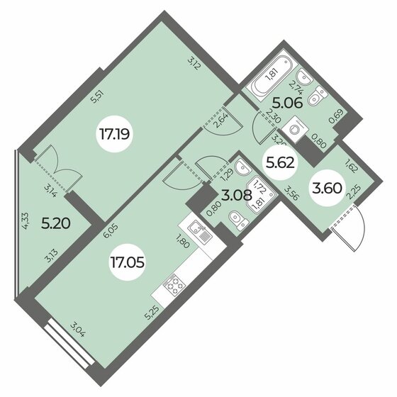 47,1 м², 1-комнатная квартира 9 700 000 ₽ - изображение 72