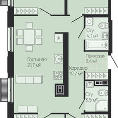 Квартира 93,6 м², 4-комнатная - изображение 2