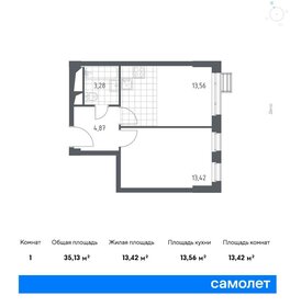 Квартира 35,1 м², 1-комнатные - изображение 1