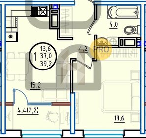 Квартира 39,2 м², 1-комнатная - изображение 1