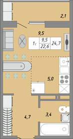 22 м², квартира-студия 2 400 000 ₽ - изображение 66