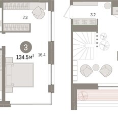 Квартира 134,5 м², 3-комнатная - изображение 3