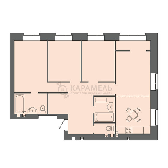 92,4 м², 4-комнатная квартира 7 853 150 ₽ - изображение 3