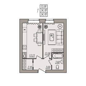 37,7 м², 1-комнатная квартира 4 904 900 ₽ - изображение 37