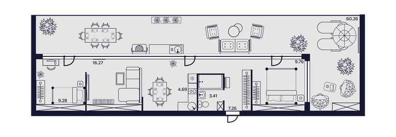 Квартира 110,9 м², 3-комнатные - изображение 1