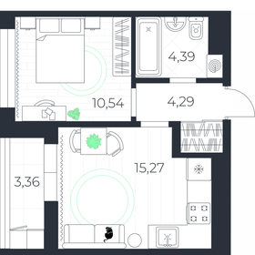 Квартира 36,2 м², 1-комнатная - изображение 1