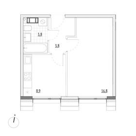 33,3 м², 1-комнатные апартаменты 6 193 800 ₽ - изображение 20