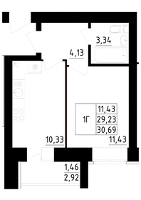 Квартира 30,7 м², 1-комнатная - изображение 1