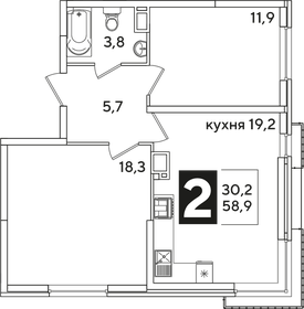 57,5 м², 2-комнатная квартира 7 199 000 ₽ - изображение 47