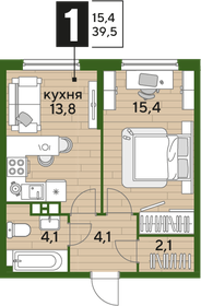 39,3 м², 1-комнатная квартира 5 615 970 ₽ - изображение 25