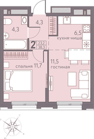 38 м², 2-комнатная квартира 5 301 000 ₽ - изображение 10