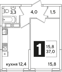 37,4 м², 1-комнатная квартира 5 282 000 ₽ - изображение 14