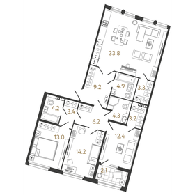 104,5 м², 3-комнатная квартира 38 900 000 ₽ - изображение 74